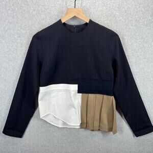 Jacquemus L'Enfant Du Soleil Cropped Mutli Media Top size 36 Colorblock Pleat